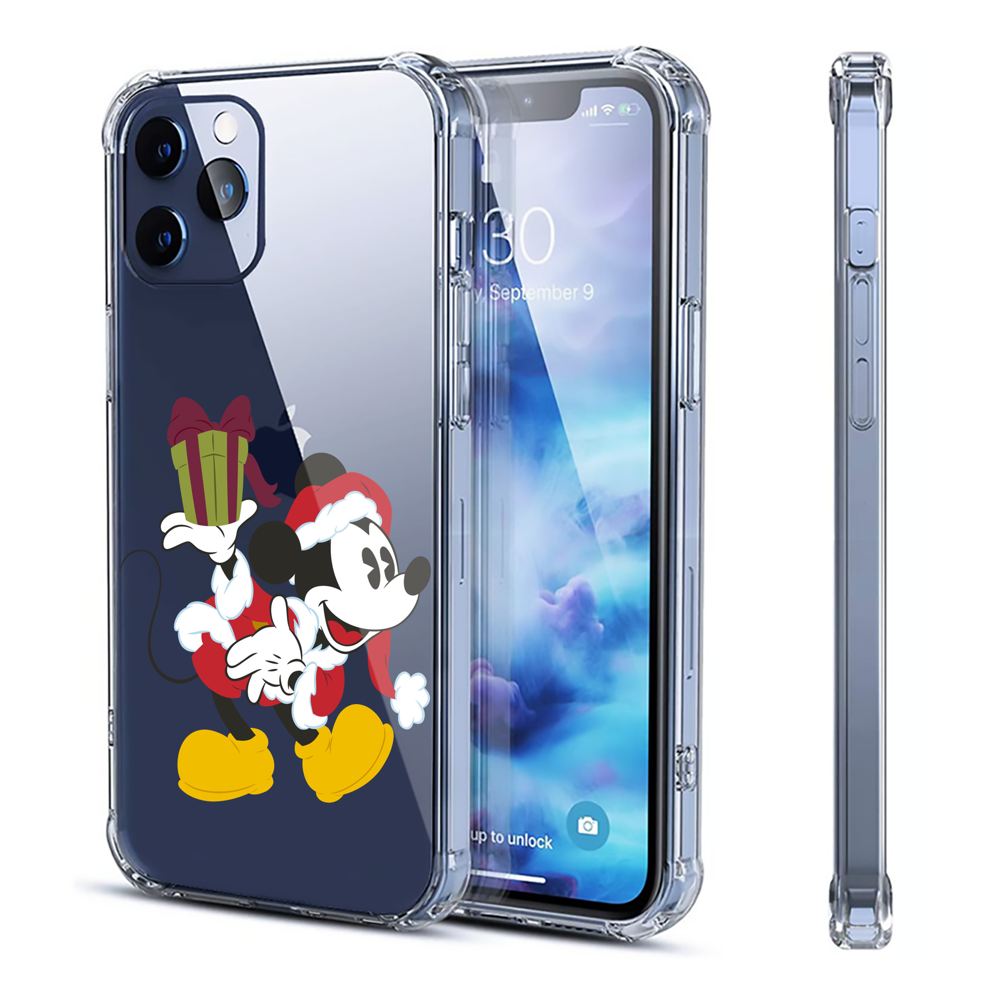 （画像用） ミッキーマウス Mickey Mouse 【iPhone 12シリーズ対応】透明スマホケース（クリアソフトケース）